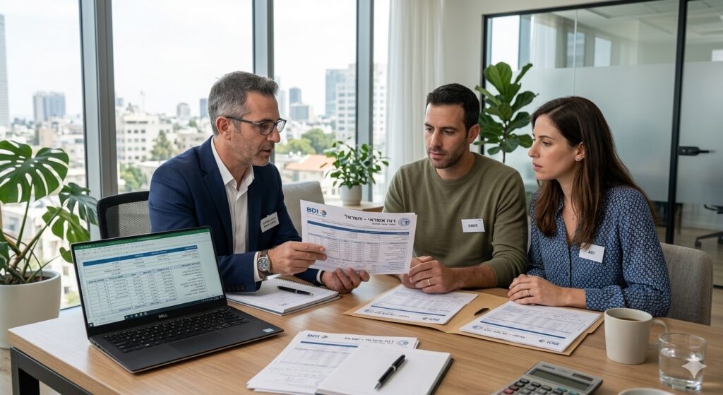 פגישה עם בנק לצורך בדיקת משכנתא